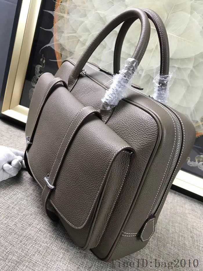 愛馬仕HERMES H家 郵差包 男女插袋款 超大容量 進口原廠皮 大象灰 可手提斜挎 出差必備單品  tdher1361